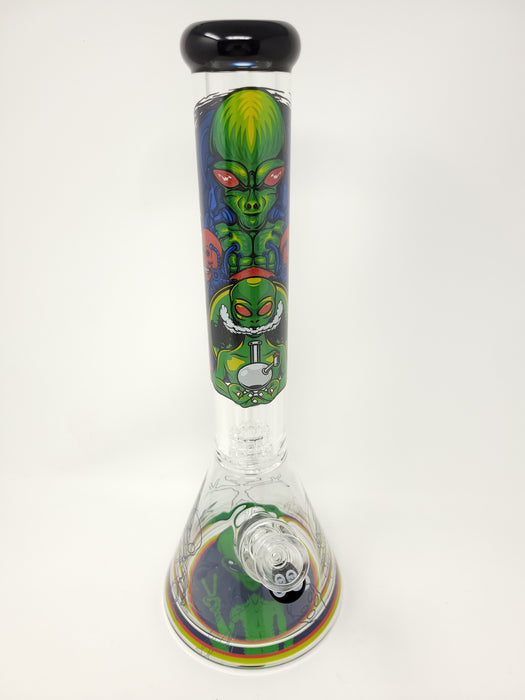 16" 12mm Base Alien Decal Beaker