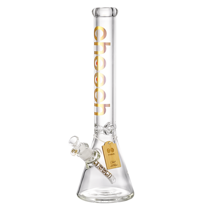 14" 7mm Cheech Gold Logo Beaker