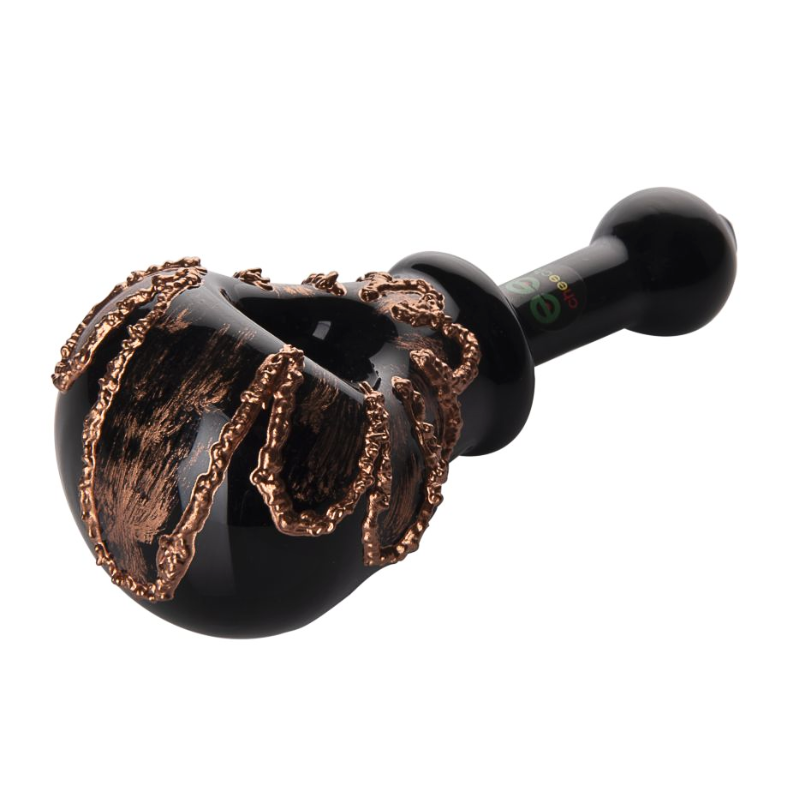 4.5" Cheech Lava Flow Black Glass Handpipe