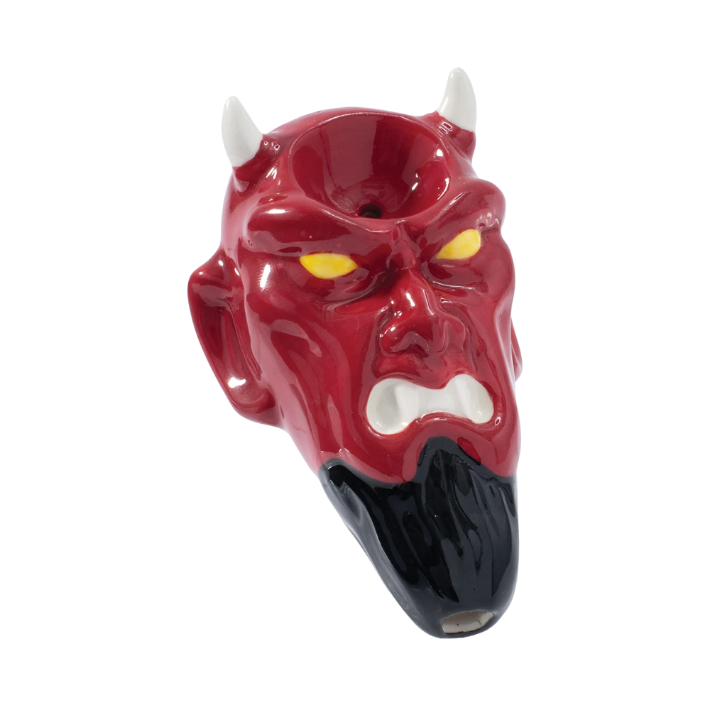 3.5" Wacky Bowlz Devil Ceramic Pipe
