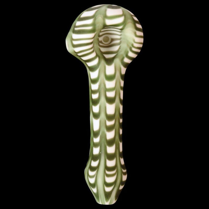 Red Eye Glass Frosted Feather Hand Pipe