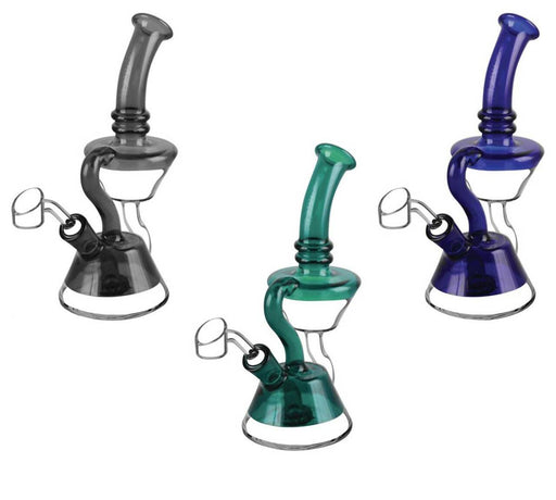 Pulsar 7" Double Cup Recycler Rig w/ Banger & Color Accents