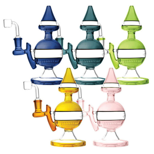 Pulsar 7" Deco Ball Oil Rig w/ Inline Perc & Color Accents