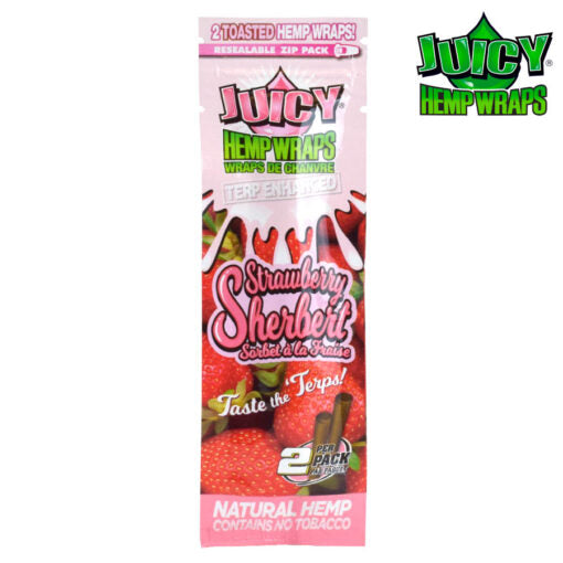 Juicy Terp Enhanced Hemp Wraps - Strawberry Sherbert