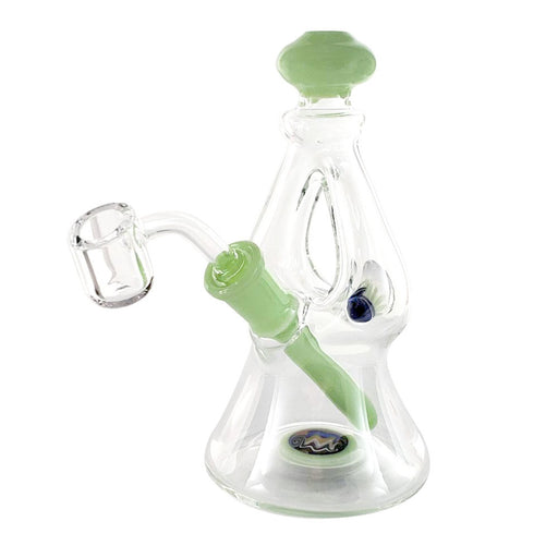 6" Mini Beaker w/ Triangular Donut, Fixed Downstem, Reversal Bottom, Flower Marble & Color Accents