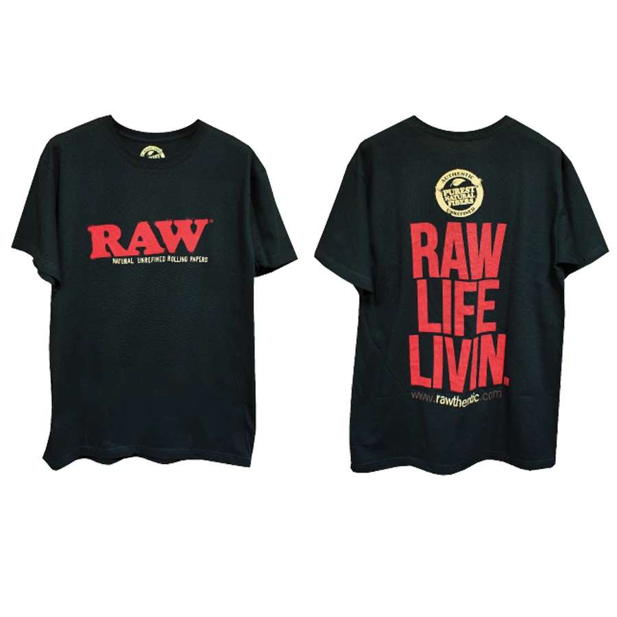 Raw 'Raw Life Livin' Men's Black Short Sleeve T-Shirt